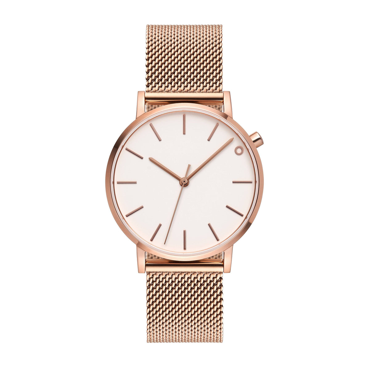 The White and Rose Gold Watch - Mesh