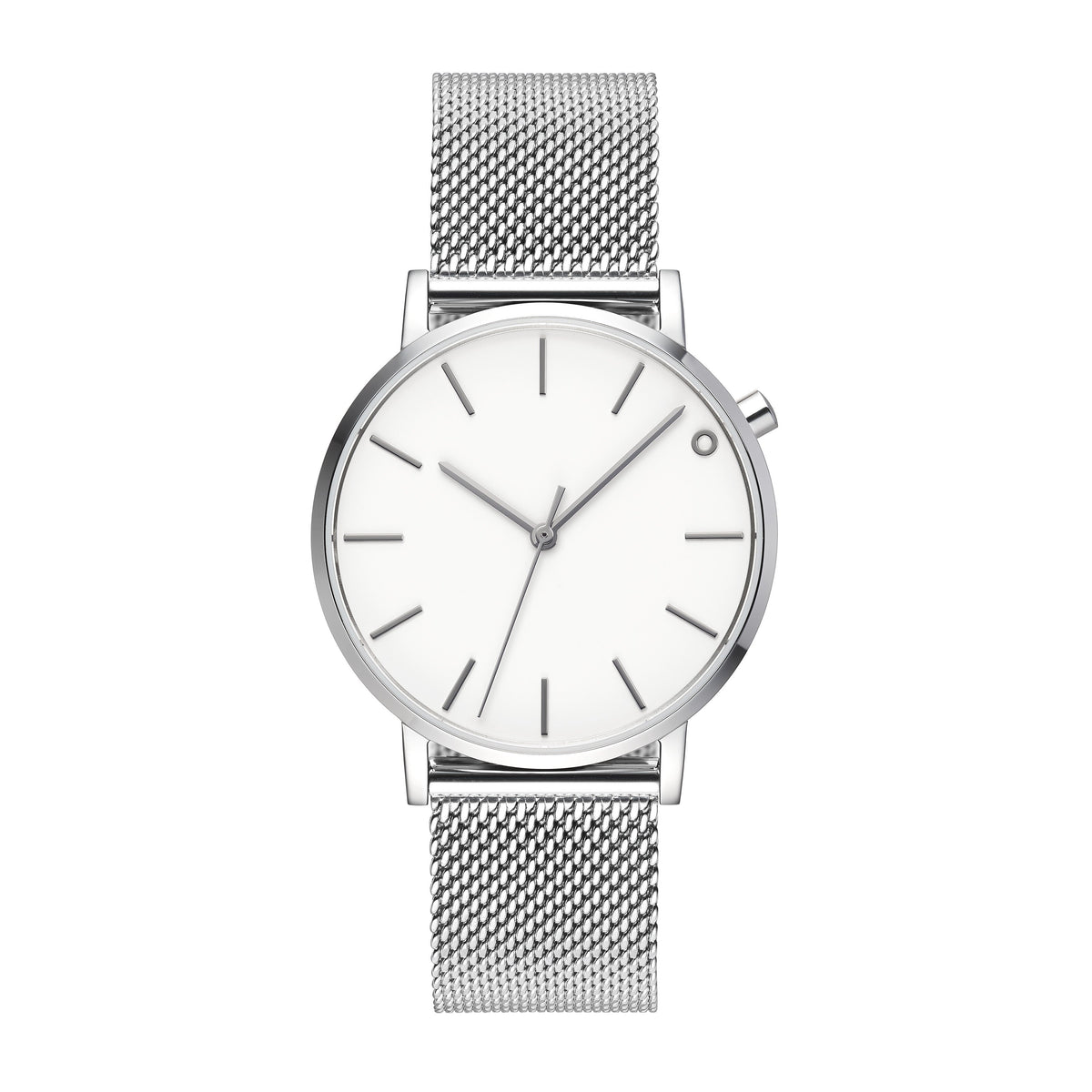 The White and Silver Watch - Mesh