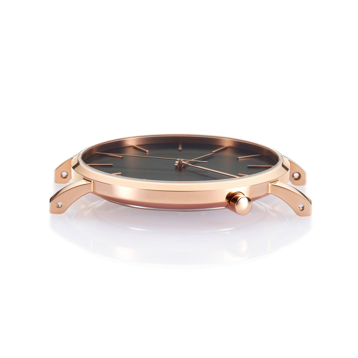 The Black and Rose Gold Watch - Leather