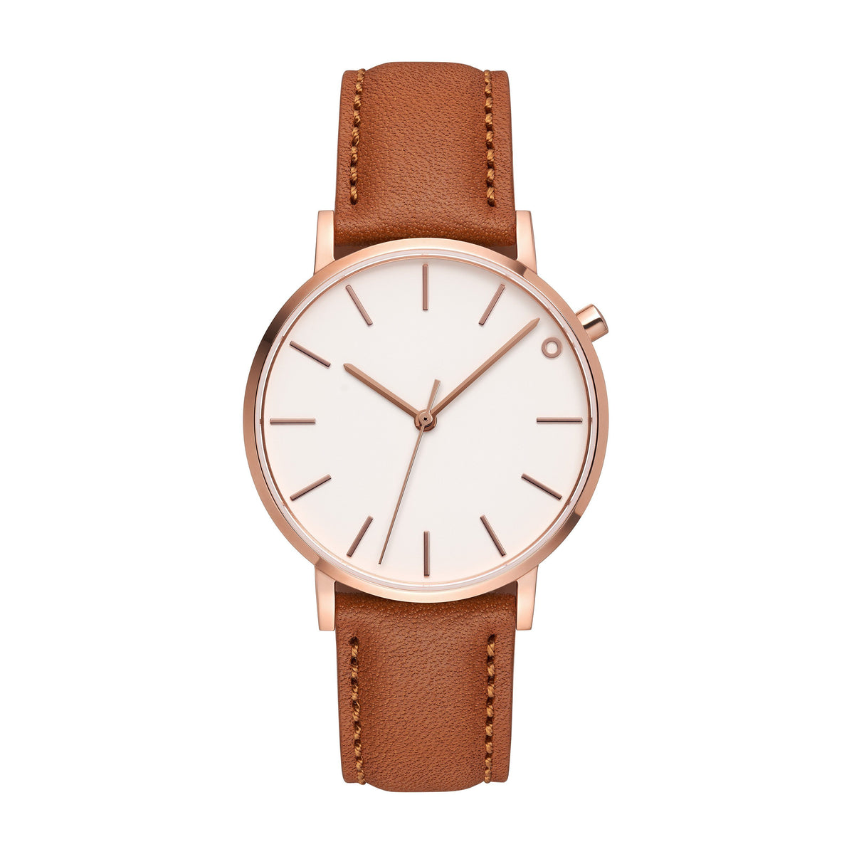 The White and Rose Gold Watch - Leather