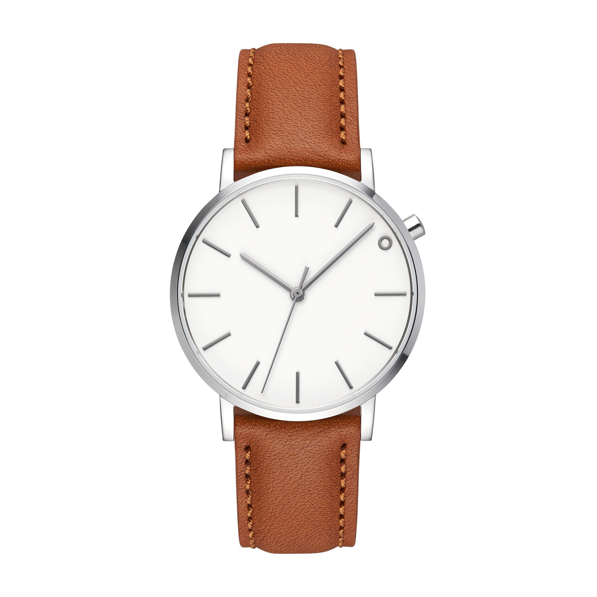 The White and Silver Watch - Leather