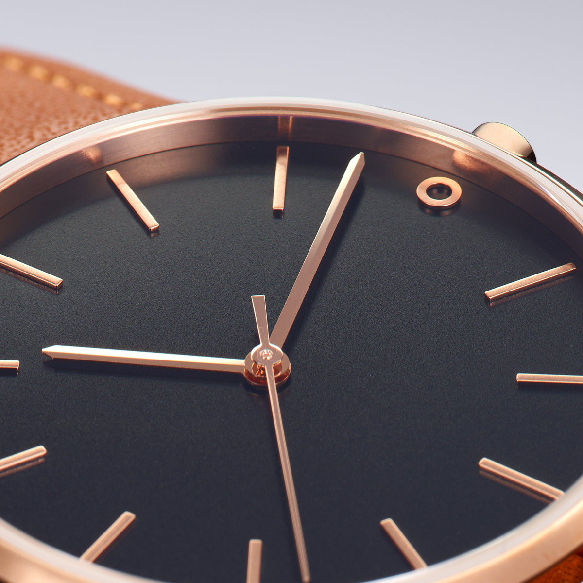 The Black and Rose Gold Watch - Leather